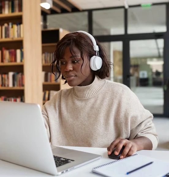 A girl working on laptop