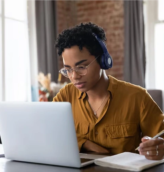 Girl working on laptop